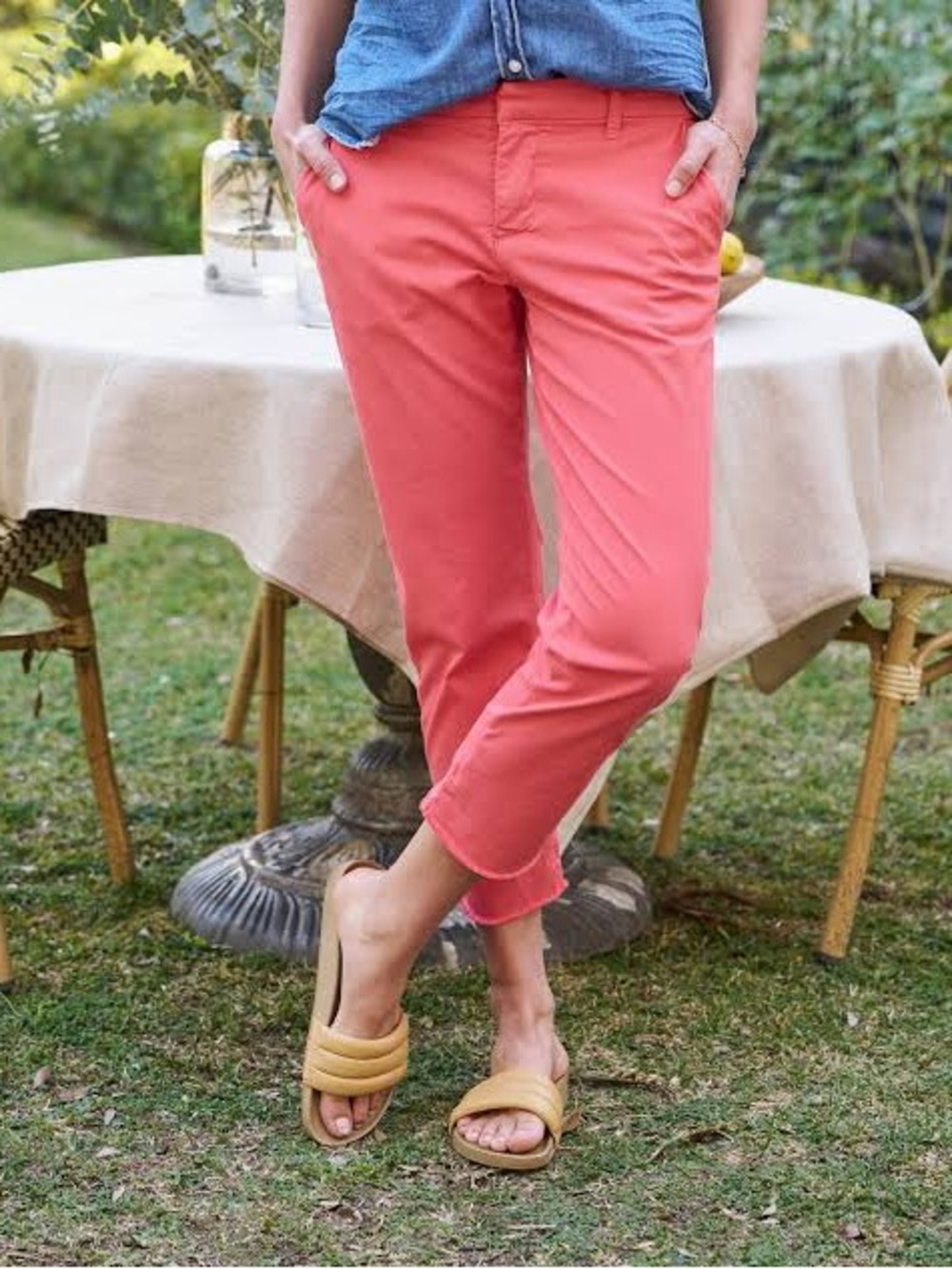 Frank & Eileen Wicklow Italian Coral Chino, Size 8